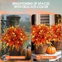 Artificial Fall Flowers for Outdoors,36 pcs Faux Outdoors Plants Realistic Artificial Autumn flower UV Resistant for outside Look Real Fake Plants for Thanksgiving Porch Decor Window box planters (Fall Red  Yellowwith Fall Ferns)