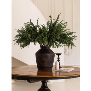 MISSPIN 10 Pcs 31 Inches Norfolk Pine Branches, Artificial Christmas DIY Crafts Faux Branches for Xmas Indoor Outdoor Home Decor (Green-2)