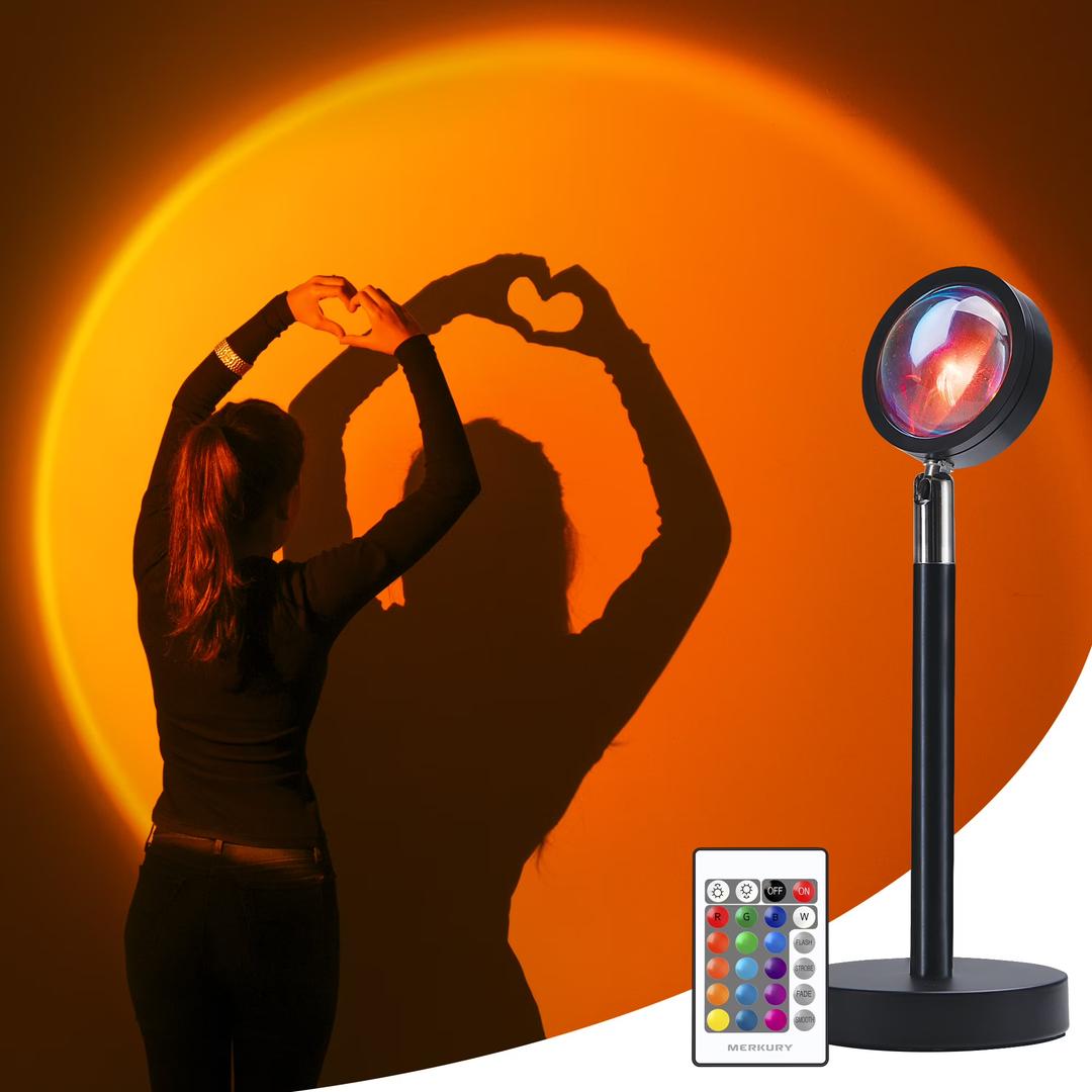 Merkury Multicolor Sunset Light Led Projector + Remote Control