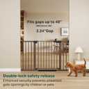 Cumbor 30-48 in Baby Gate for Stairs, Auto Close Dog Gate Indoor, Brown