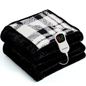 Heated Electric Blanket Full Size - 72"x84" Flannel Heating Blanket with 10 Heating Levels & 5 Time Settings Over-Heat Protection, Winter Warmer for Adults with ETL Certification Black