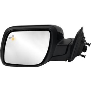 Driver Side Mirror Assembly Compatible with Ford Explorer 2011-2019, Power Heated Adjustable Rearview Mirror with Turn Signal, Puddle Lamp & Blind Spot Monitor - Replaces FO1320617 (9 Pin/Left)
