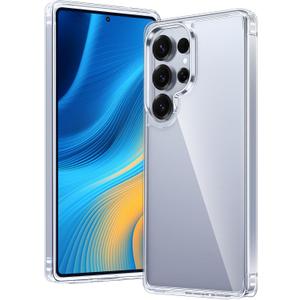 FNTCASE for Samsung Galaxy S25-Ultra Case: Military Grade Drop Protection Anti Yellowing Cell Phone Cover - Rugged Shockproof Protective Bumper Transparent Cases(Clear)