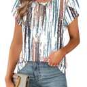 WIHOLL Spring Tops for Women Trendy Short Sleeve Shirts Summer Beach Fashion Vacation Clothes 2026 Cute Boho Outfits Women's Clothings 2XL (XXL)