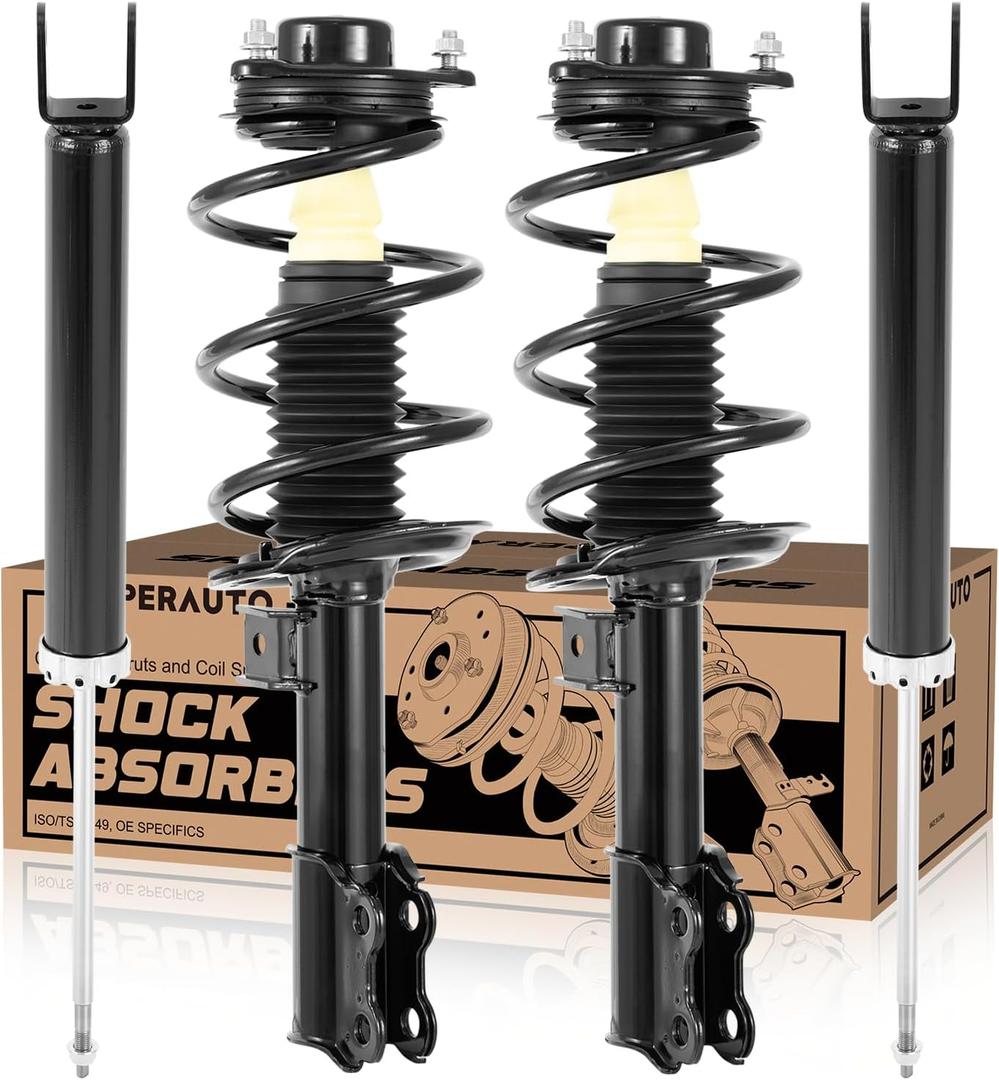 KUIPERAUTO 4PCS Front  Rear Pair of Complete Struts & Coil Springs Compatible for 2011-2017 Hyundai Sonata Azera Kia Optima Cadenza, Replace 11771 11772 5646