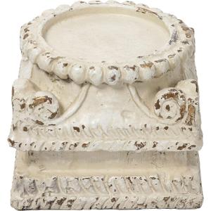 SOFE Column Pedestal Stand for Decoration Display, Distressed White Small Plant Stand, Large Candle Stand, Column Side Table, Classic Plinth Bases for Wedding Party Home Garden