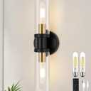 Rayogale Rechargeable Battery Operated Wall Sconce, 8000mAh Cordless Wall Light with Dimmable, Timer Function, 3000K Warm White, Easy Install for Living Room, Bedroom, Black Gold, Bulbs Included