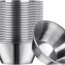 Artcome 18 Pack Stainless Steel Condiment Sauce Cups Great for Dipping and Portion Cups, 1.5 oz