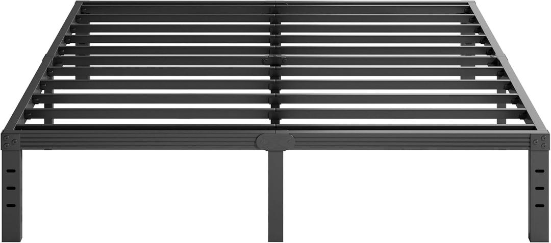 Furnitui 14 Inch High Platform California King Bed Frames, Metal Cal King Bed Frame No Box Spring Needed, Easy Assembly, Noise Free, Sturdy, Black