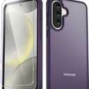 For Samsung Galaxy A36 5G/A56 5G Case, Matte Phone Case with 1 Screen Protector, Frosted Translucent Back, Slim Shockproof Protective Cover, Purple