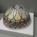 Tiffany Lamp Shade Replacement 12X7 Inch Clear Crystal Beads Stained Glass Lampshade Only with Cap Fit for Table Lamp Pendant Light Ceiling Fixture Torchiere Lamp Floor Lamp