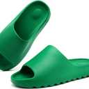Shoquis Cloud Slides Sandals for Women Men, Pillow Slippers,Open Toe Garden Shoes,sandals women,Drying Soft Lightweight Shower Shoes for Indoor and Outdoor (10 Women/8.5 Men, Dark Green)