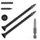 Wood Screws #10 x 2-1/2, T25 Star Torx Drive Flat Head Deck Screws, Black, 79Pcs (1lb)