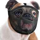 Mayerzon Soft Mesh Short Snout Dog Muzzle：Grooming & Walking Use for French Bulldog, Pug, Shih Tzu, English Bulldog, Allows Drinking & Feeding, Prevents Biting & Eating, M