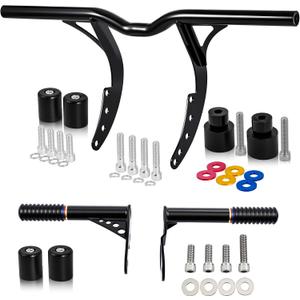 1.25" Front Rear Engine Guard Crash Bar Flat Out Bar Set for for 2018-2026 Harley Softail Street Bob FXBB/Low Rider/S/ST FXLR, FXLRS,FXLRST [ Does not fit with Forward Control ]