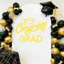 Mindsoft Gold Felt Congrats Grad Sticker Sign for Backdrop Graduation Decor for Party Congrats Grad Class of 2026 Event Letter Sign Graduation Party Balloon Arch Backdrop Decor Supplies