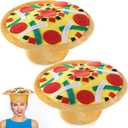 Sumind 2 Pcs Pizza Hat Crazy Silly Fun Hats with Felt Toppings and Plush Fabric Novelty Pizza Party Supplies Halloween Costume Accessories Decoration for Carnival Dramas