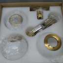 3 Lights Vintage Bathroom Vanity Light Fixtures Over Mirror, Brushed Gold Vanity Lights For Bathroom With Milk White Glass Globe Shade, Wall lights For Bedroom, Hallway, Dressing Table,Includ G9 Bulbs