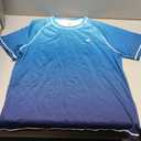Satankud Rash Guard for Men UPF 50+ Swim Shirt Short Sleeve Sun Shirts Beach Swimwear Fishing Hiking Workout Tee (Blue Gradient,Medium)