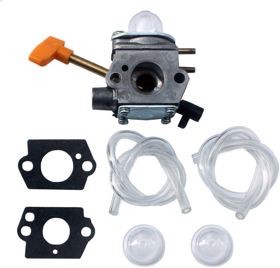 KIPA Carburetor For Homelite 308054041 UT-09520 UT-09521 UT-09523 UT-09525 26cc Blowers with Fuel Lines Primer Bulbs Mounting Gaskets