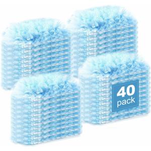 40 Count Dusters Refills  360 Dusting Pads with Upgraded Thick Fibers, Disposable & No Washing Needed,Duster Heads for Blinds Ceiling Fans Furniture Multi-Surface Dusting