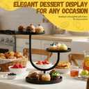Cupcake Stand 3 Tier Metal Cake Stand Black Dessert Table Display Set Round Display Stands Cookies Fruit Serving Tray for Cupcakes, Pastries, Fruit & Veggie