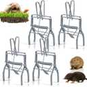 4 Pack Metal Mole & Gopher Trap Tactical Rat Vole Traps Outdoor,Reusable Heavy Duty Galvanized Steel Scissor Gopher Killer Gofer Traps Easy Set, Quick Capture Keep Moles Voles Out of Yard Lawn