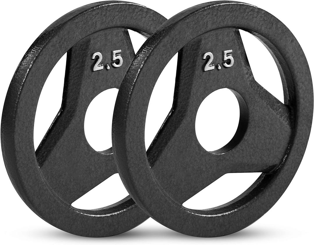 JFIT Olympic 2 Inch Grip Plates and Bumper Plates for Barbell - Single Weights or Sets of 2 (Muliple Weights)