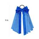 2 x Velvet Elastic Hair Tie 11 Inch Long Velvet Ribbon Bowknot Headwear Fall Winter Ponytail Hair Accessories for Women Girls, Blue