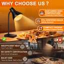 Food Heat Lamp [3S Fast & Uniform Heating] [Compact Design] Commercial Food Warmer Light, 250W Heat Lamp for Food, Warming Lamp for Parties, Buffet, Restaurant, Kitchen, Home Use (Black)