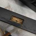 ENKEZI Shower Foot Rest 12 in - Shower Seat for Inside Shower - Shower Bench, Shower Stool for Shaving Legs, Corner Stool Suitable for Small Shower Spaces (Rustic Black)