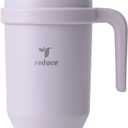 Reduce Reusable 50 oz Cold1 Water Tumbler  Ergonomic Handle  Double-Wall Insulation  Sturdy Desktop/Tabletop Mug with Lid and Straw -BPA-Free Stainless Steel for Gym, Home, Office Gentle Lavender
