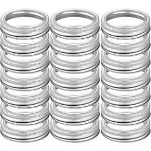 42 Pieces Wide Mouth Canning Rings, Wide Mouth Mason Jar Rings - Replacement Metal Lids for Mason Jar Large Mouth (42 Pcs Wide Mouth Ring(Silver))