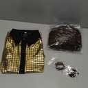 SIZGAROOT 70s Outfits for Boys Disco Costume Kids Halloween Party Dress Up (8-10 Years, Gold)