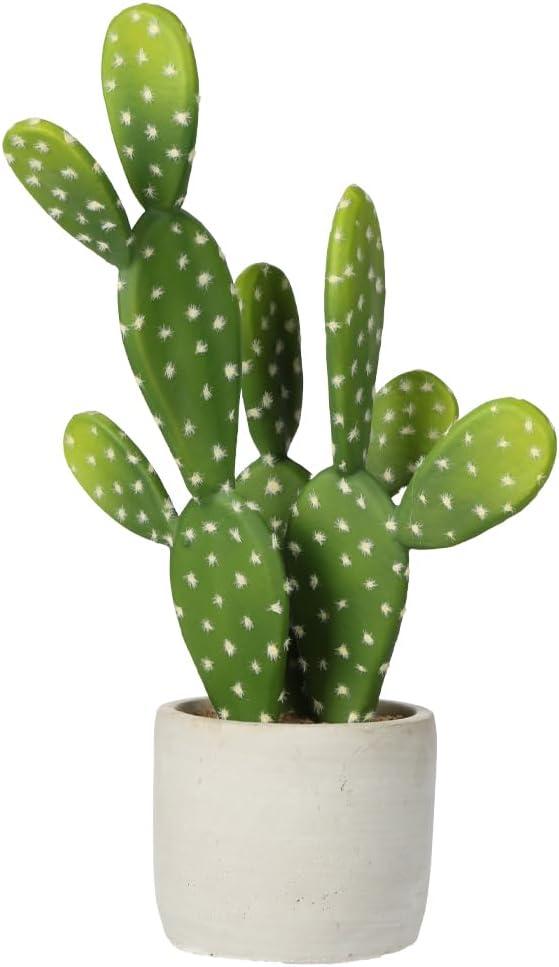 DILATATA 13' Small Fake Cactus Plant Potted 'Prickly Pear Cactus' Faux Cacti for Home Garden Office Decor Housewarming Gifts