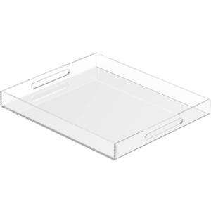 Acrylic Tray 20x16 with Cut Handles - Spill Proof Decorative Tray is an Ideal Countertop Organizer for Living Rooms, Ottoman Coffee Tables, Offices, Kitchens & Serving Guests Acrylic Tray 20x16 with Cut Handles - Spill Proof Decorative Tray is an Ideal Countertop Organizer for Living Rooms, Ottoman Coffee Tables, Offices, Kitchens & Serving Guests
