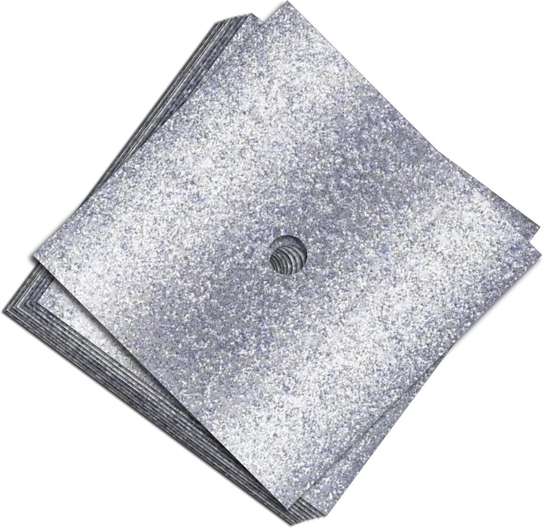 Glitter Heavyweight Premium Construction Paper for Grad Caps, 5 Sheets, DIY Grad Cap Decorations (Silver)