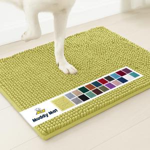 Muddy Mat® | Super Water Absorbent Door Mat Indoor, Microfiber Quick Dry Chenille Entryway Rug, Slip Resistant Front Door Mat, Indoor Mats for Entryway, Machine Washable Pet Rug, Yellow 48" x 72"
