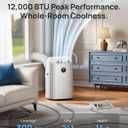 DREO Portable Air Conditioner 515S, 12000 BTU ASHRAE (8000 BTU DOE) Smart AC Unit for Bedroom with Drainage-free Cooling, Fan&Dehumidifier 3 in 1, APP/Voice/Remote, Quiet Standing AC for Room Indoors