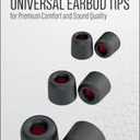 ACOUSTIX Memory Foam Universal Earbud Tips For Premium Comfort And Sound Quality Black And GE Coax Extension Adapters 2 Pack