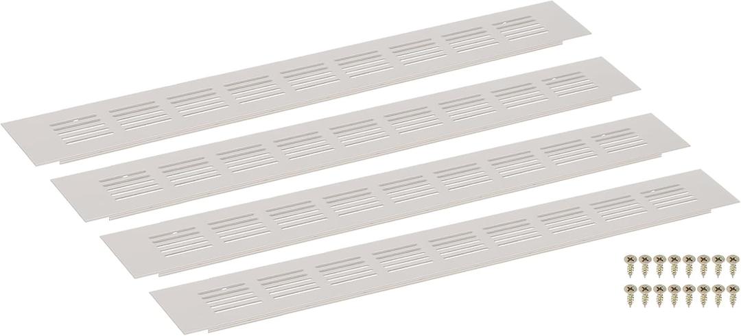 uxcell 4Pcs Rectangle Ventilation Grille Aluminum Alloy Mesh Air Vent Covers, 400x50mm