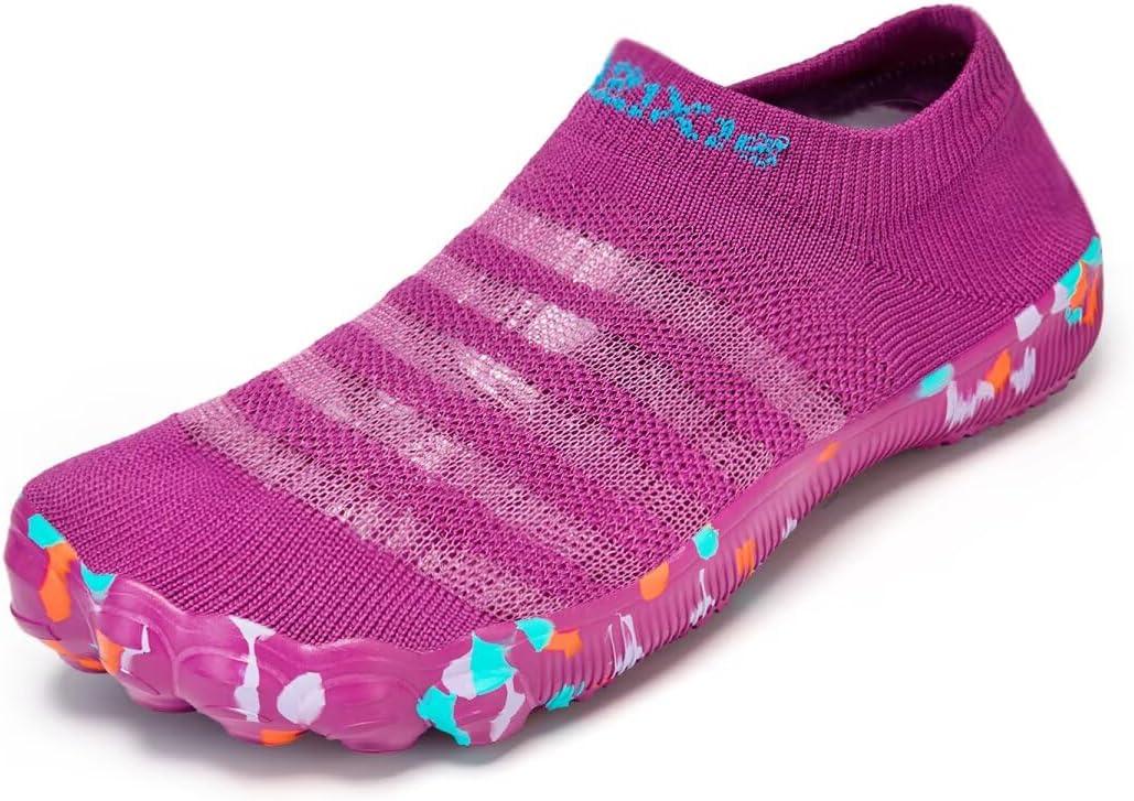 TOLLN Quick-Dry Barefoot Water Shoes for Men, Women & Youth  Versatile Aqua Socks for Beach, Pool, Kayaking, Hiking, Surfing, Yoga & Outdoor Sports (8.5 Women/7.5 Men, Purple)