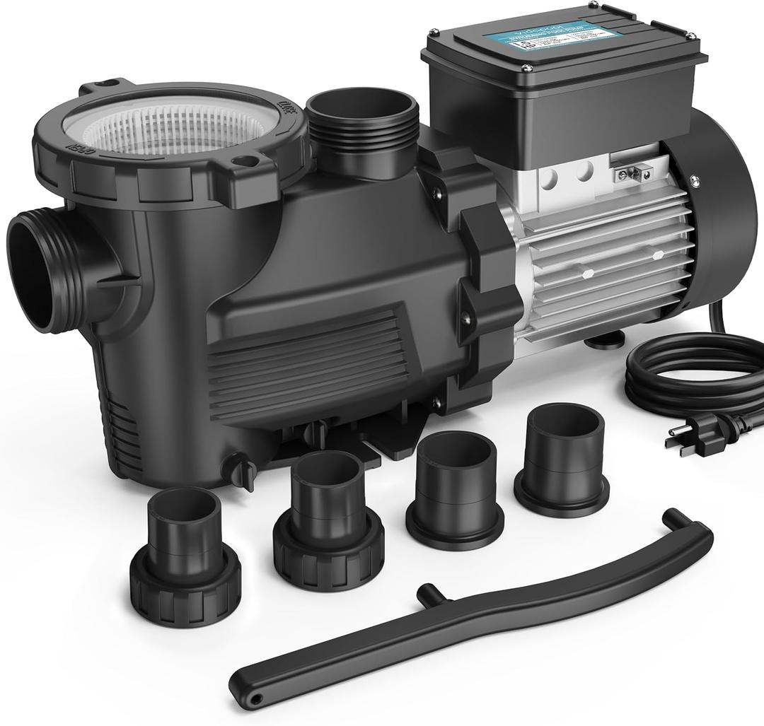 In/Above Ground Pool Pump, Self Primming High Flow (Dual Speed, 1.5HP, 4750 GPH, 115V)