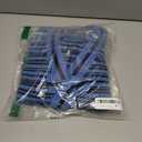 Saodimallsu Womens Striped Cropped Sweaters V Neck Cute Bow Tie Puff Sleeve Loose Knit Trendy Pullover Sweater (Medium, Blue)