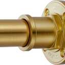 BRIOFOX Industrial Shower Curtain Rod - 2-in-1 Design Tension Curtain Rod - Never Rust Non-Slip 43 to 72 Inch Metal Steel, Gold Window Curtain Rod