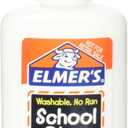 4 x Elmer's Washable No Run School Glue, 4 Ounces, White and Dries Clear