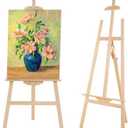 Falling in Art Easel Stand for Painting, Adjustable Wooden Easels for Painting Canvas Up to 42", Folding Art Easel for Drawing, Wedding Sign and Poster, Suitable for Kids and Adults