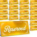 Gold Reserved Table Signs For Wedding - 18 Reserved Seating Signs, Double Sided Table Reserve Sign For Wedding, Paper Tent Card For Reception And Ceremony, Restaurants, Event