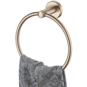 JQK Towel Ring Champagne Bronze, 304 Stainless Steel Hand Towel Holder for Bathroom Wall Mount, TR130-CB