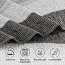 Andency Oversized King Quilt Bedding Set, 120x98Inch Dark Grey Stripe Super King Bedspread Coverlet 3 Pieces, Soft Lightweight Patchwork Quilted Bed Set for All Season (1 Quilt, 2 Pillowcases)